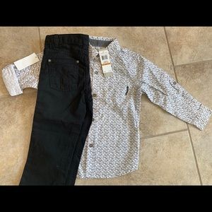 NEW Calvin klein size 3t boys button up and pants